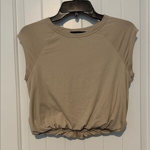 Women's Tan Sleeveless Crop Top